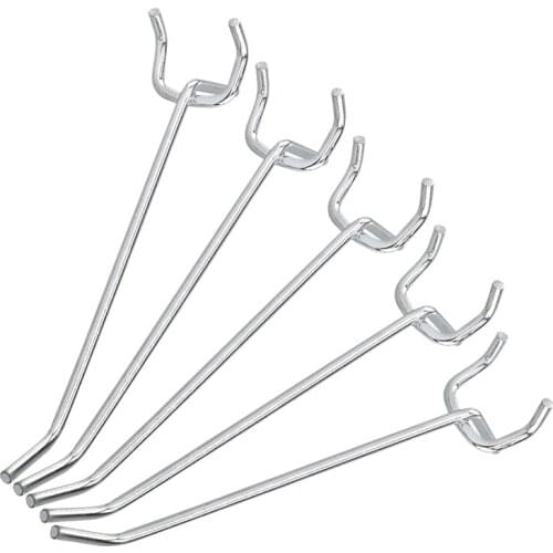 LBER 50 Piece Silver Pegboard Hooks and Organizer Assortment,Hook Metal Pegboard,Peg Locks for Organizing Tools