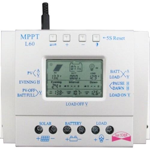 L60-12V24V60A solar Electricity generation controller PWM High-power charger controller Adjustable double time control PWM