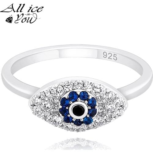 ALLICEONYOU Best Square 925 Sterling Silver Fashion Street AAA Cubic Zircon Devil Eye Ring Ratatoble CZ Hip Hop Jewelry Gifts