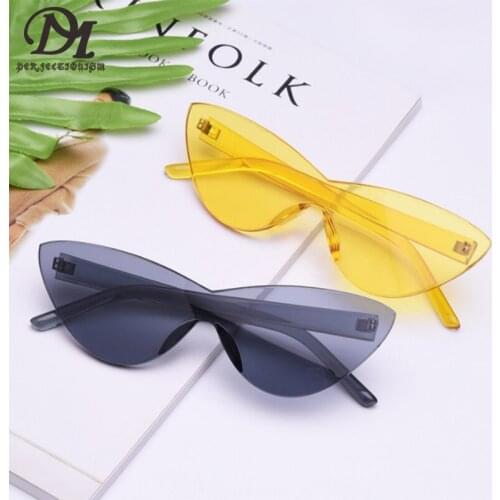 DM PERFECTIONISM Frameless Jelly Ocean Piece All-in-One Candy Color Fashion Sunglasses