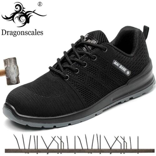 Men Construction Working Safety Boots Protective Steel Toe Cap Breathable Site Outdoors Safety Shoes For Men Plus Size 35-46