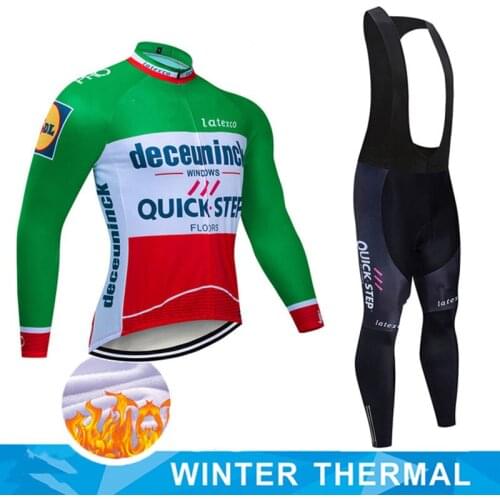 2020 Men Suits Winter Cicling Riding Bicycle Long Sleeve Set Ciclismo velveteen Sweatshirt Cycling Jersey Bib trousers