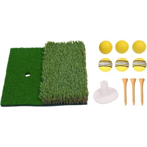 Golf Practice Mat Set Two-color Non-slip Durable Training Mat Practice Mat Swing Trainer Pad Set