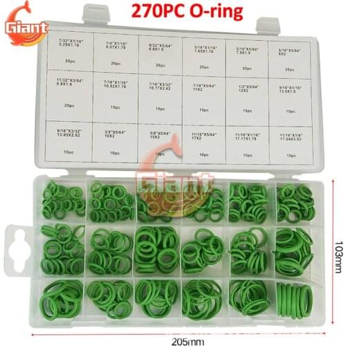 270PCS O Ring Rubber Nitrile Washers For Kit Car Gasket Pump Washer Seals Assortment Black O-Ring Seals Set with Plastic Box