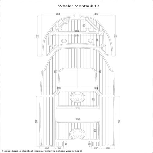 Boston Whaler Montauk 17 Swim Platform and Cockpit Boat EVA Faux Teak Deck Floor Pad