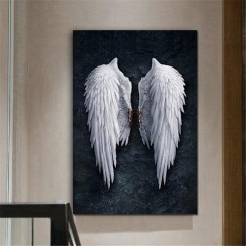 2021 Latest Angel Wings Canvas Painting Posters and Prints Angel Feather Ground Wings Creative Wall Art Picture Home Room Decor