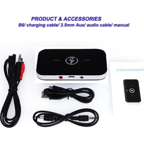 [Genuine] Bluetooth 4.2 B6 Transmitter/Receiver Wireless Audio Player Aux 3.5mm For TV/Home Stereo/Smartphone A2DP Audio Adapter