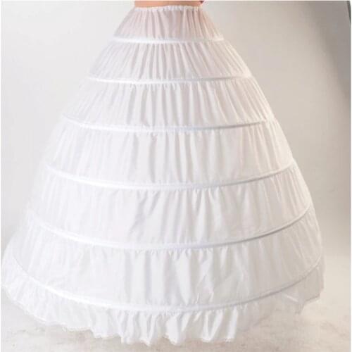 6 hoop White Petticoat Palace Dance Vintage Marie Antoinette Party Dress For Girl Women Wedding Gown Petticoat