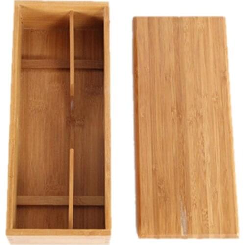 Japanese Style Bamboo Chopsticks Storage Box Portable Durable Home Hotel Chopsticks Spoon Cutlery Storage Case