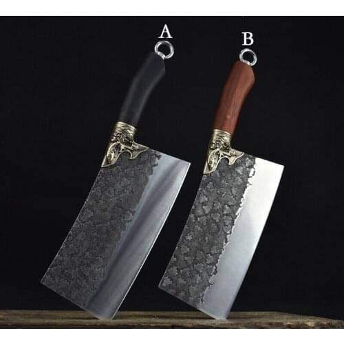 Chopping dual knife kitchen knife longquan forged chef knife slicing knife old fashioned retro sharp 5Cr15MOV steel
