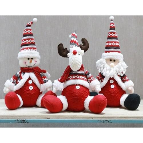 Christmas cloth dolls, lying posture, deer, sleeping pillow, sitting old man doll, desktop decoration