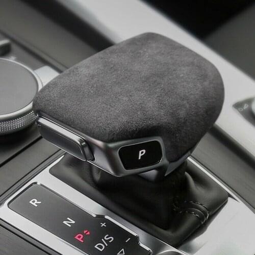 Car Gear Shift Knob Shifter Head Cover Suede Decor Fit for Audi A4 A5 S5 RS5 Q7 Q5 2017 2018 2019 2020 Handball Protective Cover