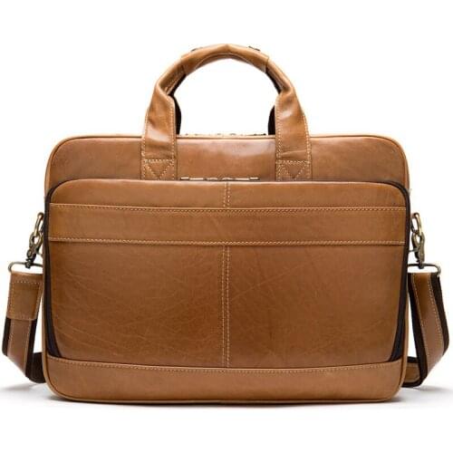 Messenger New Leather Inch Mens Shoulder Bag Bag Bag Mens Handbag 15.6 Business Computer Bag Cowhide Bag