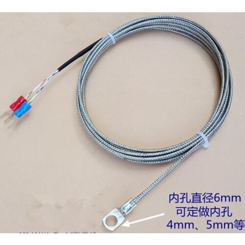 10pcs/lot K E type SMD Surface thermocouple cold pressing nose Pt100 temperature sensor Round hole temperature measurement probe