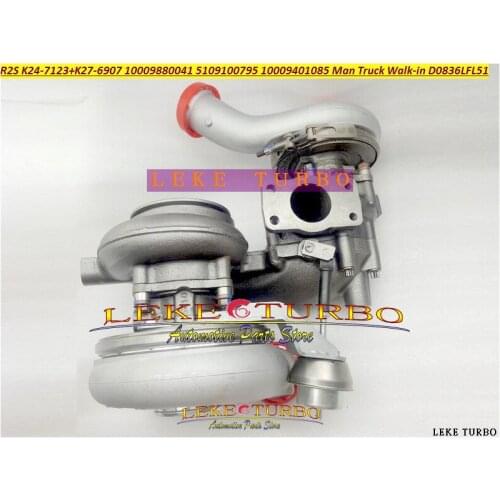 Twin Turbo R2S K24-7123 + K27-6907 10009880041 5109100795 10009401085 Turbocharger For Man Truck Walk-in Van D0836LFL51 Engine