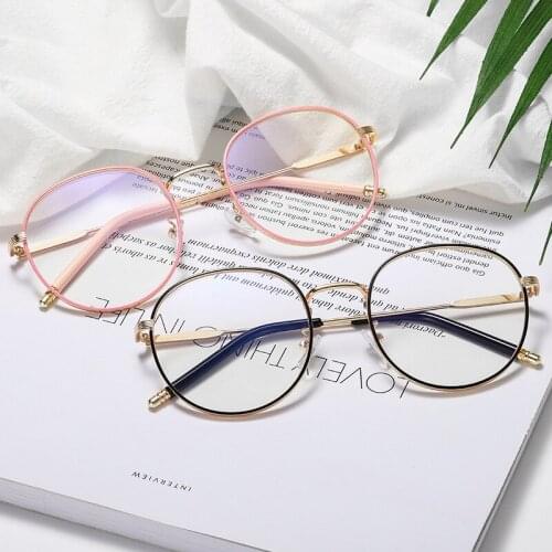 Veshion Retro Anti Blue Light Glasses Frame Metal Round Optical Sepectacles Plain Eyeglasses Eyewear For Men Women Unisex