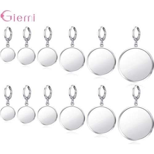 10/12/14/18/20/25mm Cabochon Earring Base Setting Blank Stainless Steel Hooks DIY Accessories For Making Earrings 10pairs/Lot