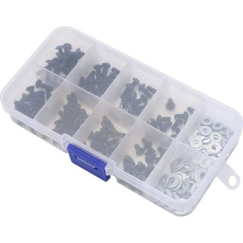 180pcs Universal Screws Box Set for 1/10 HSP Traxxas Tamiya HPI Kyosho D90 SRC10 Remote Control RC Model Car Parts