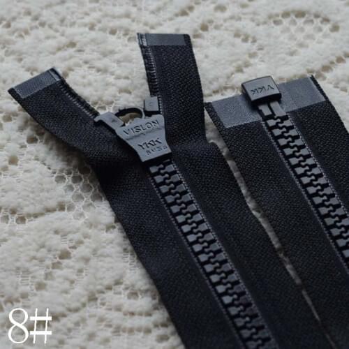 2 Pcs/lot Oversized Resin Plastic Long YKK Zipper Black Single Open End Zip Fastenerfor Coat Sewing Accessories Wholesale