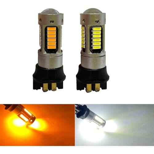 2Pcs PW24W PWY24W 3014 30SMD LED Car Light Bulbs Front Turn Signal Lights Daytime Running Lamps White amber 12V