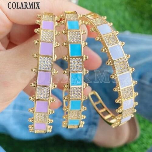 3 Pcs Geometric Square zircon Bangle Mix color Jewelry bangle fashion jewelry for women jewelry Women bangle 31713