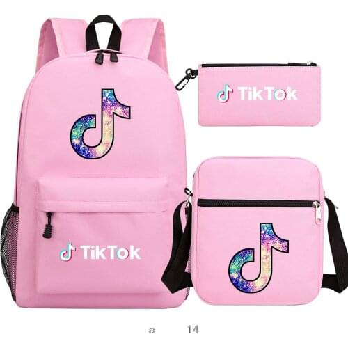 3Pcs/Set Hot Tik Tok Backpack School Bags for Teenage Girls Daily Backpack Kids Book Bags Casual Travel Shoulder Bags Birthday