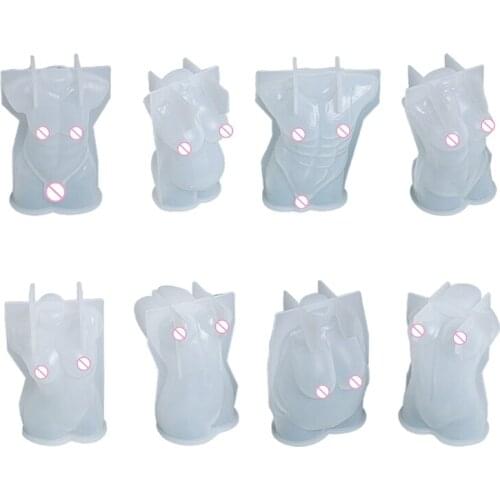 Q39C 3D Body Shape Candle Resin Mold Female Male Body Model Ornaments Silicone Mold