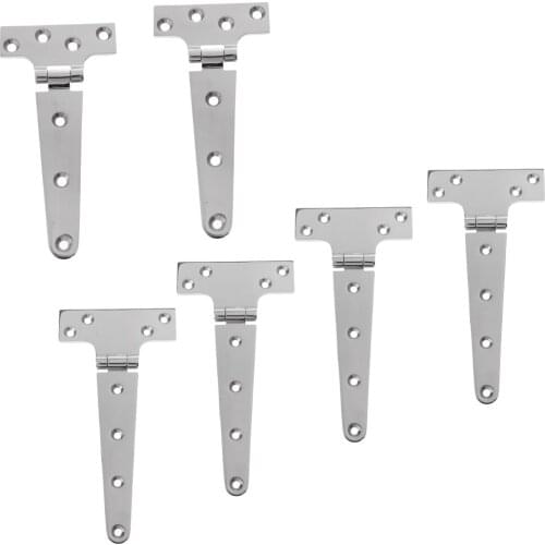 6pcs Tee Hinge Boat Cabinet Shed Door Gate T Strap Hinge 203mm & 152mm