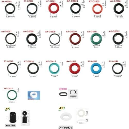 Free Shipping 250pieces/Set fuel injector repair kits rubber oring seal plastic cap auto replacement parts