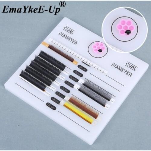 Large Unbreakable Acrylic False Eyelashes Stand Pad Pallet Lashes Holder with Tick Mark Fake Lashes Extension Essential Tool