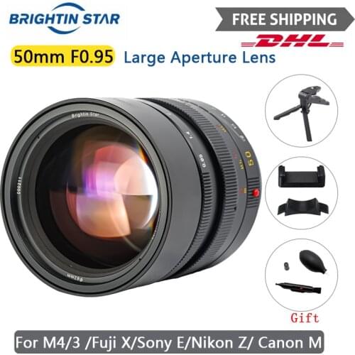Brightin Star 50mm F0.95 Full Frame Lens Large Aperture Night Scene Micro Single Camera Lenses For Fuji Canon Nikon Sony SIGMA L