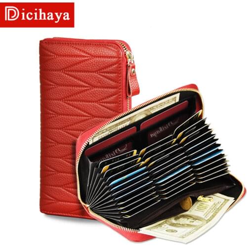 DICIHAYA Sell Cheap Genuine Leather Women Wallet Female Long Wallet Lady Hasp Money Bag Wallet Coin Purse Card Holder Purse