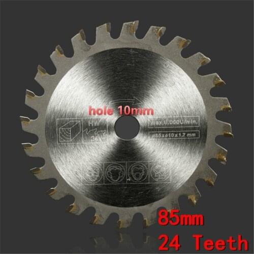 1pc 85mm 24 Teeth 10mm TCT Circular Saw Blade Wheel Discs For Wood Cutting Carbide Cutting Disc Woodworking Saw Blade
