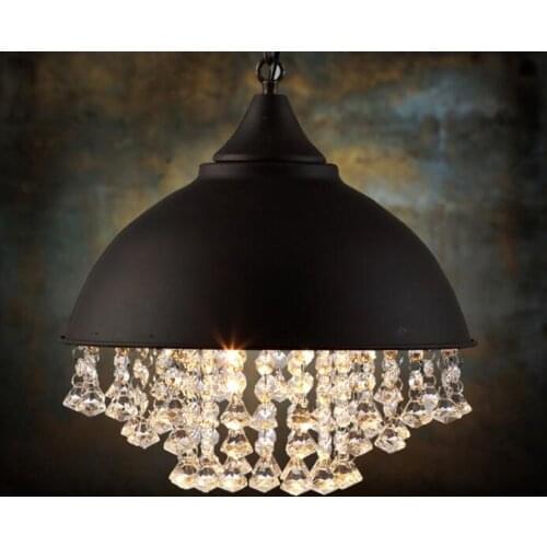 Designer American country retro industrial wind crystal Pendant Lights room hotel club decorative lamp LU620 ZL227 YM