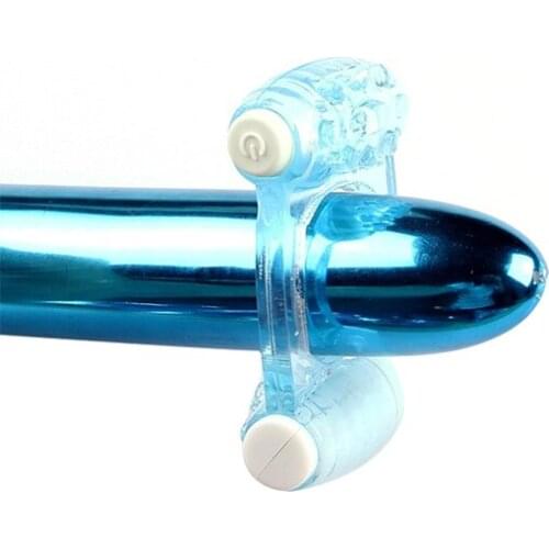 Double Heads Vibrator Cock Ring Male Chastity Ring Prostate Massage Sex Penis Ring Adults Products Sex Toys Masturbators For Men