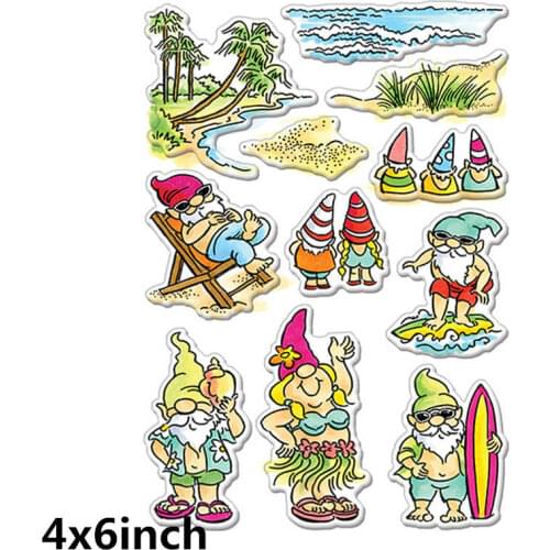 2020 Hot Gnome Beach New 4x6inch Transparent Silicone Clear Stamp For Scrapbooking DIY Craft Decoration Soft Stamp Photo Album