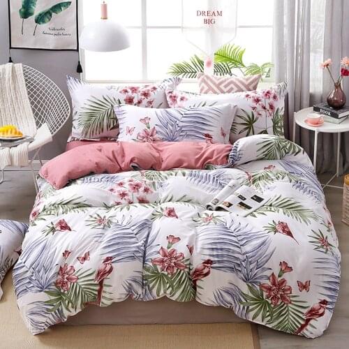 Flower bird Bedding Set Plant Duvet cover Bed Linen Single Queen King Size Creative Bedclothes 3PCS home textiles