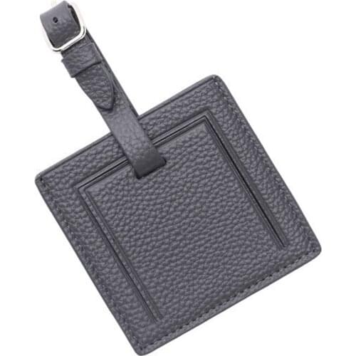 Leather Luggage Tag Personalized Letters Travel Accessories Valentines Gift Monogram Suitcase Heart Round Square Tag