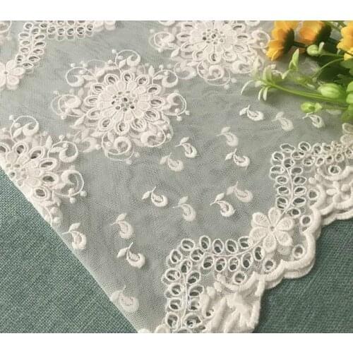 Width 130cm lace fabric new mesh embroidery flower home textile fabrics clothing dress skirt accessories