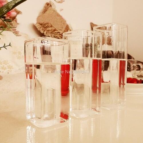 High Borosilicate Square Glass Cup Single Layer Heat-resistant Glass Tea Cup 300ml/350ml/440ml Glass Tea Cup Milk Breakfast Cup