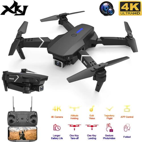XKJ 2020 New Quadcopter E525 WIFI FPV Drone With Wide Angle HD 4K 1080P Camera Height Hold RC Foldable Quadcopter Dron Gift Toy