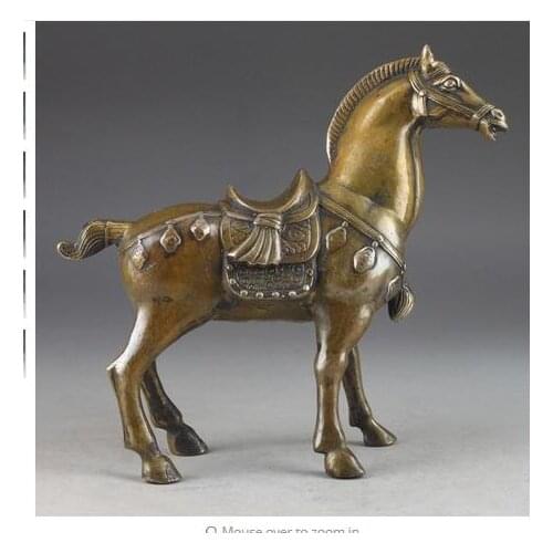 Copper Brass CHINESE crafts decoration 6.8 inch / Chinas rare copper old manual hammer the statue of horse