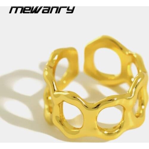 Mewanry 925 Sterling Silver Hollow Couples Rings Fashion Elegant Vintage Holiday Party Jewelry Birthday Gift for Women Wholesale
