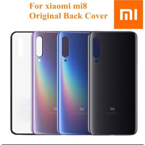 Official XiaoMi 8 Replacement Battery Back Cover Door Glass CASE For Xiaomi 8 Mi8 Rear Housing Protective Phone Back Cover tools