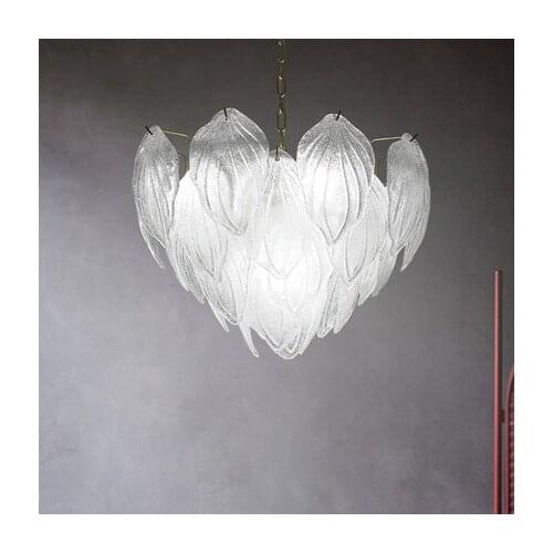 LED Modern Glass Chandelier American Leaf Chandeliers Lights Fixture Home Indoor Lighting Dining Room Living Room Hanging Lamps