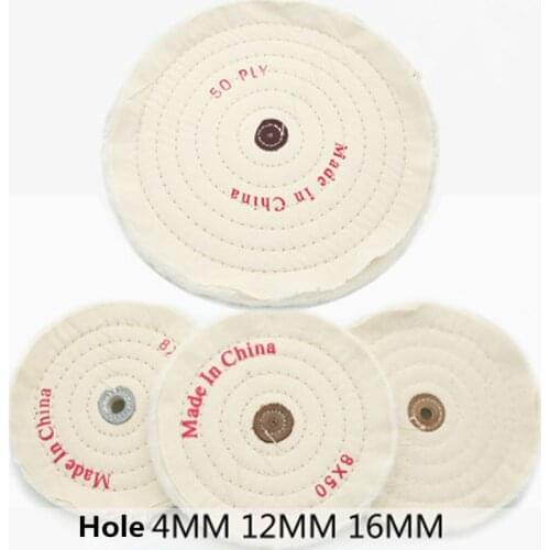 50-300mm White Cotton Lint Cloth Buffing Wheel Gold Silver Jewelry Mirror Polishing Wheel 50 Layers