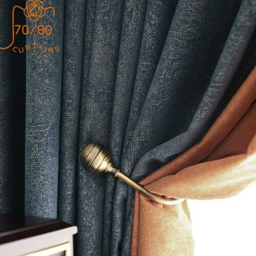 Nordic High-end Chenille Jacquard Fabric Stitching Thickened Blackout Curtains for Living Room and Bedroom Customized Products