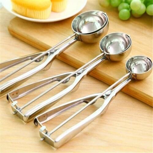 Ice Cream Scoop Stainless Steel Cookie Dough Scooper For Fruit Melon Baller Digging Ball Tools Kitchen Accessories