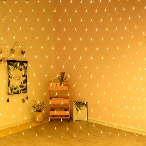 LED Net Mesh String Light Christmas Garland Light AC110V/220V Outdoor Window Curtain Icicle Light For Wall Xmas New Year Holiday