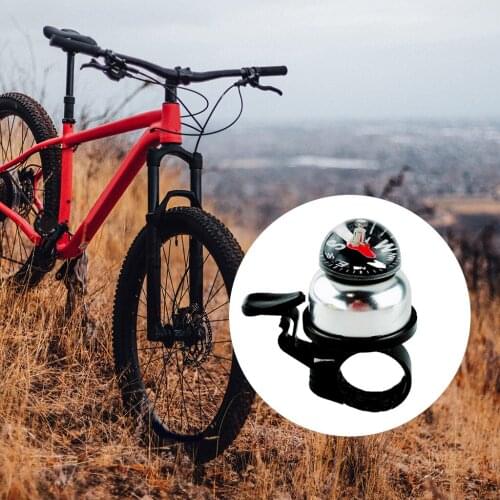 Bike Bell with Compass Alloy Bicycle Ring Bicycle Handlebar Bell, Childrens Bike Tricycle Scooter Hooter Accessories